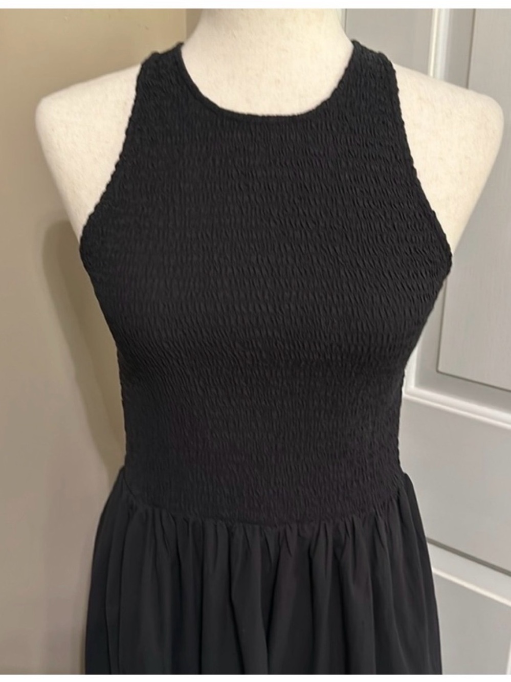 Madewell NWT Melody Midi Dress in True Black - Picture 5 of 8